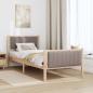 Preview: Bettgestell Braun und Taupe 90 x 200 cm Massivholz Kiefer