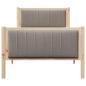 Preview: Bettgestell Braun und Taupe 90 x 190 cm Massivholz Kiefer