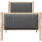 Preview: Bettgestell braun und dunkelgrau 75 x 190 cm Massivholz Kiefer