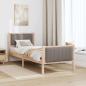 Preview: Bettgestell Braun und Taupe 75 x 190 cm Massivholz Kiefer