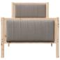 Preview: Bettgestell Braun und Taupe 75 x 190 cm Massivholz Kiefer