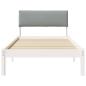 Preview: Bettgestell Weiß und hellgrau 100 x 200 cm Massivholz Kiefer