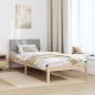 Preview: Bettgestell Braun und hellgrau 90 x 200 cm Massivholz Kiefer