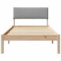 Preview: Bettgestell Braun und hellgrau 90 x 200 cm Massivholz Kiefer