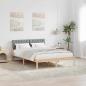 Preview: ARDEBO.de - Bettgestell Braun und hellgrau 140 x 200 cm Massivholz Kiefer