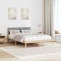 Preview: Bettgestell Braun und hellgrau 140 x 200 cm Massivholz Kiefer