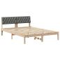 Preview: Bettgestell braun und dunkelgrau 140 x 200 cm Massivholz Kiefer