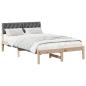 Preview: Bettgestell Braun und Dunkelgrau 120 x 200 cm Massivholz Kiefer