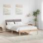 Preview: ARDEBO.de - Bettgestell Braun und Taupe 120 x 200 cm Massivholz Kiefer