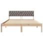Preview: Bettgestell Braun und Taupe 135 x 190 cm Massivholz Kiefer