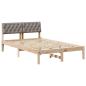 Preview: Bettgestell Braun und Taupe 120 x 190 cm Massivholz Kiefer