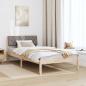 Preview: Bettgestell Braun und Taupe 100 x 200 cm Massivholz Kiefer