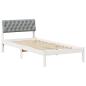 Preview: Bettgestell Weiß und hellgrau 90 x 200 cm Massivholz Kiefer