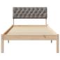 Preview: Bettgestell Braun und Taupe 90 x 190 cm Massivholz Kiefer