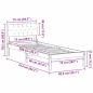 Preview: Bettgestell braun und dunkelgrau 75 x 190 cm Massivholz Kiefer