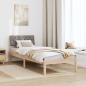 Preview: Bettgestell Braun und Taupe 75 x 190 cm Massivholz Kiefer