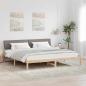 Preview: ARDEBO.de - Bettgestell Braun und Taupe 160 x 200 cm Massivholz Kiefer
