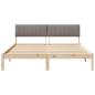 Preview: Bettgestell Braun und Taupe 160 x 200 cm Massivholz Kiefer