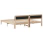 Preview: Bettgestell Braun und Taupe 160 x 200 cm Massivholz Kiefer