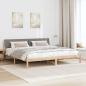 Preview: Bettgestell Braun und Taupe 150 x 200 cm Massivholz Kiefer