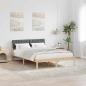 Preview: ARDEBO.de - Bettgestell braun und dunkelgrau 140 x 200 cm Massivholz Kiefer