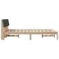 Preview: Bettgestell braun und dunkelgrau 140 x 200 cm Massivholz Kiefer