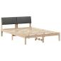 Preview: Bettgestell braun und dunkelgrau 140 x 190 cm Massivholz Kiefer