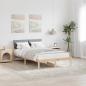 Preview: ARDEBO.de - Bettgestell Braun und hellgrau 120 x 190 cm Massivholz Kiefer