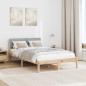 Preview: Bettgestell Braun und hellgrau 120 x 190 cm Massivholz Kiefer