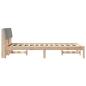 Preview: Bettgestell Braun und hellgrau 120 x 190 cm Massivholz Kiefer