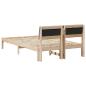 Preview: Bettgestell Braun und hellgrau 120 x 190 cm Massivholz Kiefer