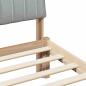 Preview: Bettgestell Braun und hellgrau 120 x 190 cm Massivholz Kiefer