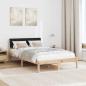Preview: Bettgestell Braun und Schwarz 120 x 190 cm Massivholz Kiefer