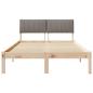 Preview: Bettgestell Braun und Taupe 120 x 190 cm Massivholz Kiefer