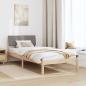 Preview: Bettgestell Braun und Taupe 90 x 200 cm Massivholz Kiefer