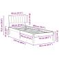 Preview: Bettgestell Braun und Schwarz 80 x 200 cm Massivholz Kiefer