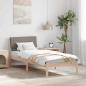 Preview: ARDEBO.de - Bettgestell Braun und Taupe 80 x 200 cm Massivholz Kiefer