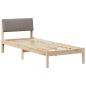 Preview: Bettgestell Braun und Taupe 80 x 200 cm Massivholz Kiefer