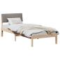 Preview: Bettgestell Braun und Taupe 80 x 200 cm Massivholz Kiefer