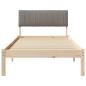 Preview: Bettgestell Braun und Taupe 90 x 190 cm Massivholz Kiefer