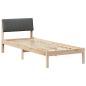 Preview: Bettgestell braun und dunkelgrau 75 x 190 cm Massivholz Kiefer