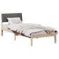 Preview: Bettgestell braun und dunkelgrau 75 x 190 cm Massivholz Kiefer
