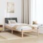 Preview: Bettgestell braun und dunkelgrau 75 x 190 cm Massivholz Kiefer