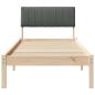 Preview: Bettgestell braun und dunkelgrau 75 x 190 cm Massivholz Kiefer