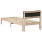 Preview: Bettgestell braun und dunkelgrau 75 x 190 cm Massivholz Kiefer