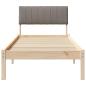 Preview: Bettgestell Braun und Taupe 75 x 190 cm Massivholz Kiefer
