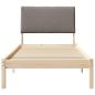 Preview: Bettgestell Braun und Taupe 100 x 200 cm Massivholz Kiefer