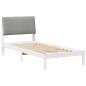 Preview: Bettgestell Weiß und hellgrau 100 x 200 cm Massivholz Kiefer