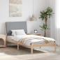 Preview: ARDEBO.de - Bettgestell Braun und hellgrau 90 x 200 cm Massivholz Kiefer