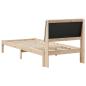 Preview: Bettgestell Braun und hellgrau 90 x 200 cm Massivholz Kiefer